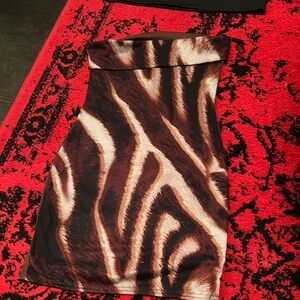Zebra Print Strapless Dress